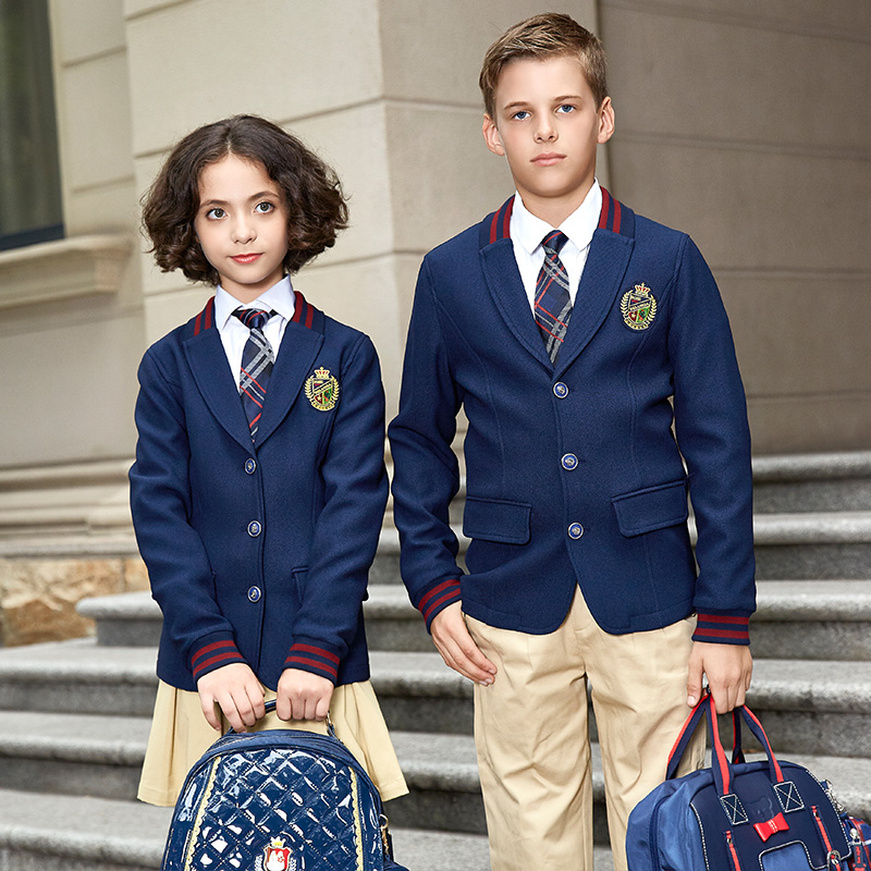OEM Design Navy Blue Coat School Uniform Boy's Blazer Jacket School Uniforms