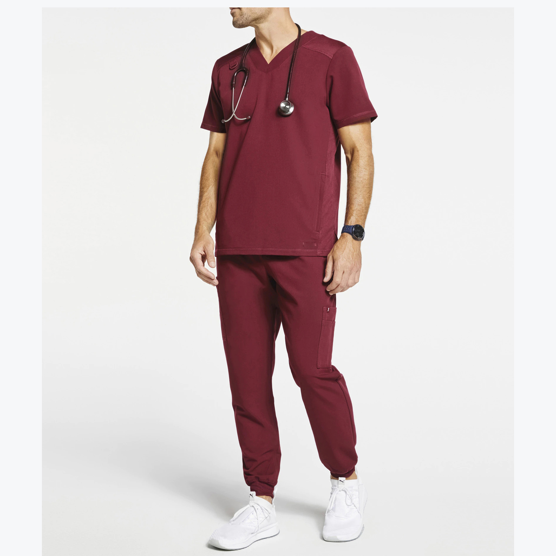 Custom Poylester/Cotton/Rayon/Spandex Medical Hospital Scrubs Uniforms Sets With 4 Pockets