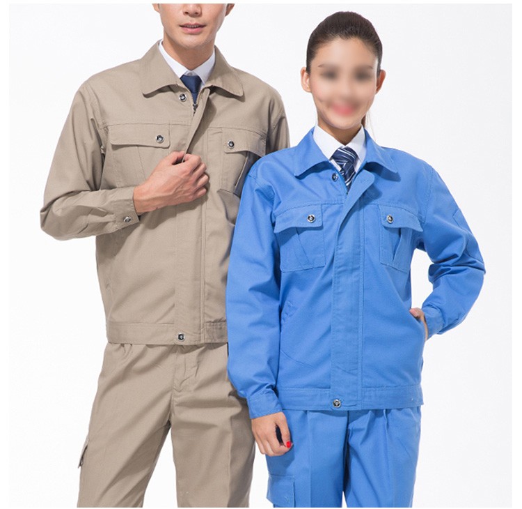 Custom Working Uniform Unisex Solid Color Long Sleeve Zipper Production Factory Work Clothes Design 