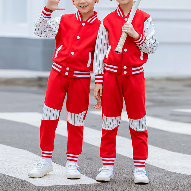 Japan South Korea Long Sleeve Single Breasted Children Training Uniform Set