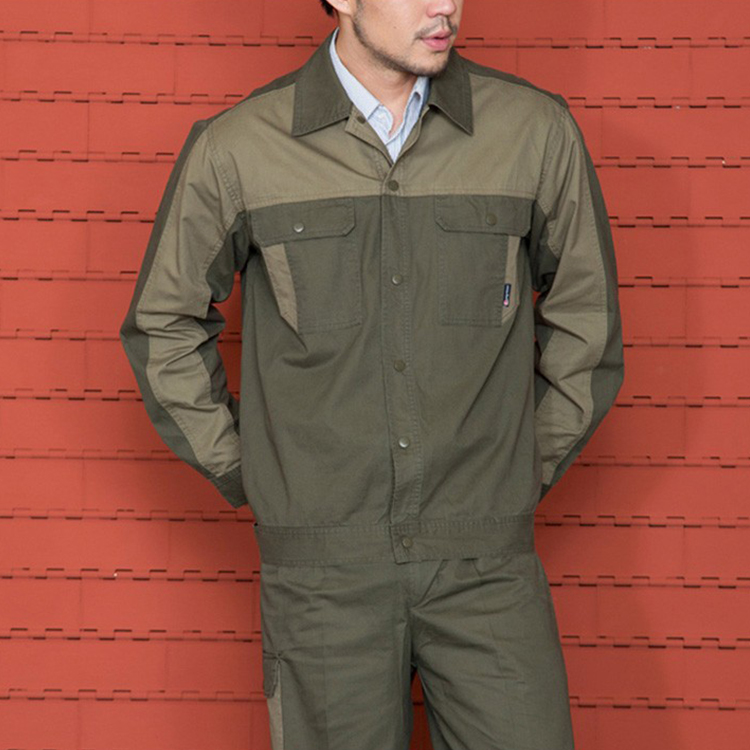 OEM custom design winter long sleeve worker zipper front uniform set with pocket