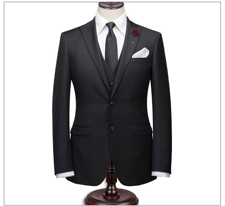 Custom Design Three Pieces V-neck Single Breasted Woven Men's Formal Business Suit