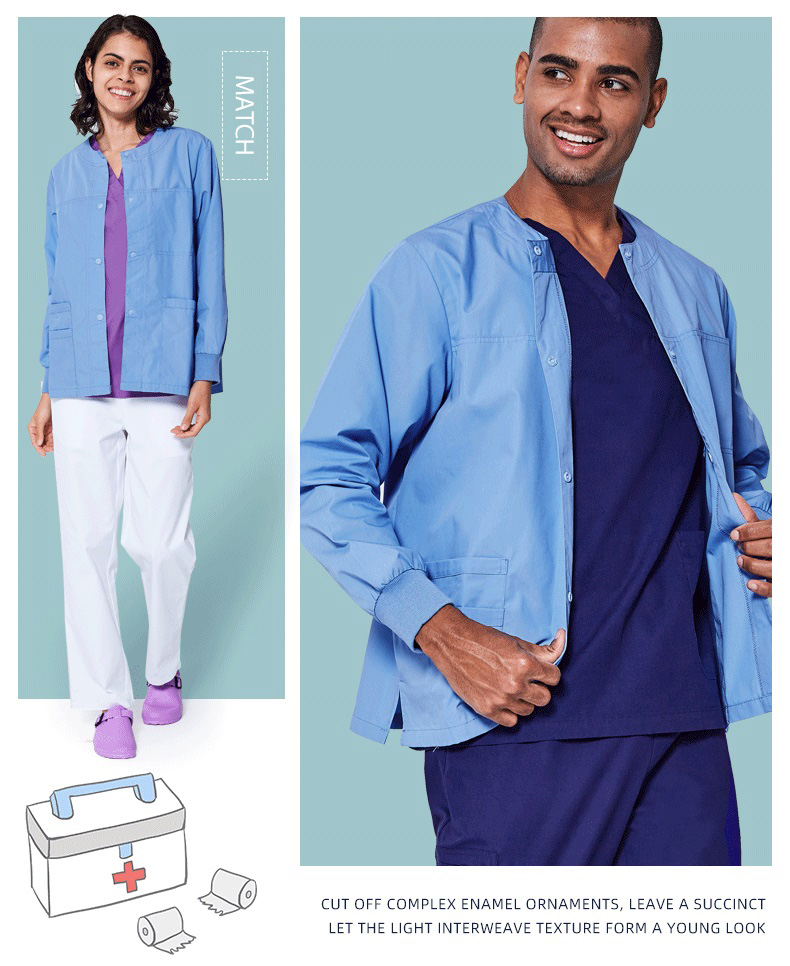 Custom Full Sleeve Classic Unisex Nurse Uniforms Scrubs Uniform