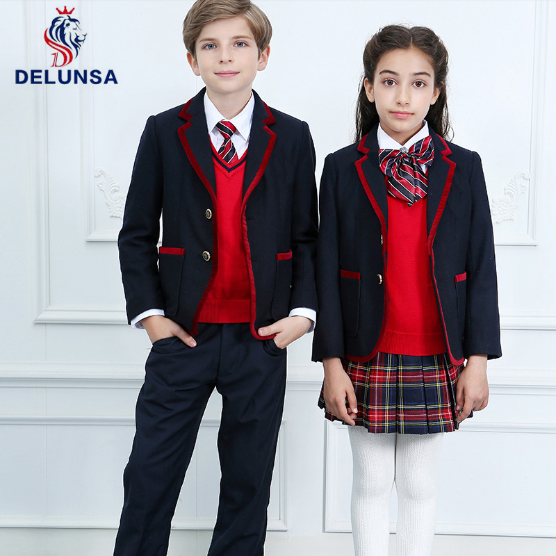 Custom Comfortable School Uniform Blazer Sets Shirt Set for Primary And Middle School