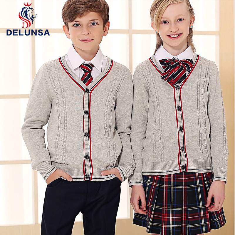 Custom Design School Uniforms Wholesale Colours Cardigan Sweater Uniforms