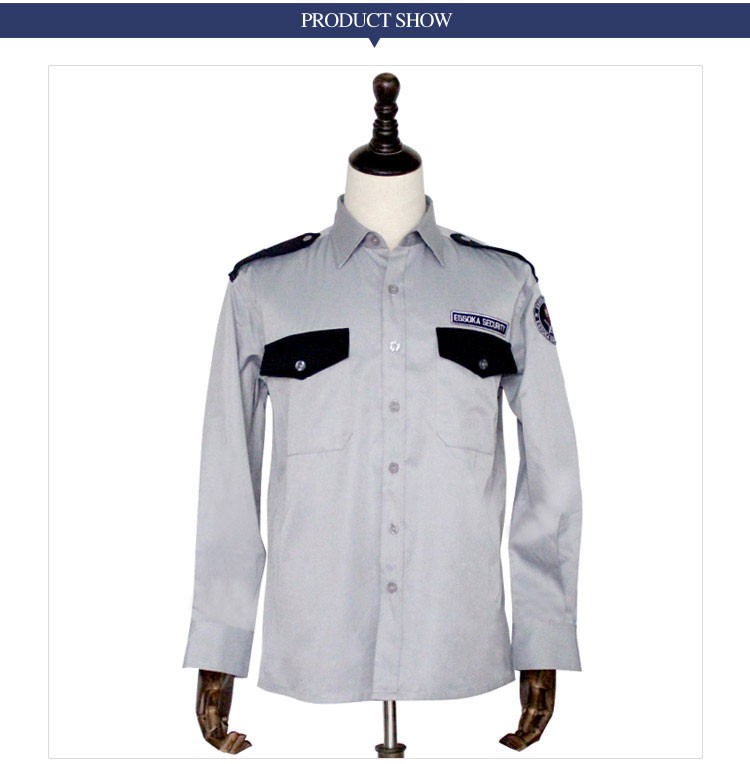 Custom Design Security Uniform Shirt Gatekeeper Janitor Police Officer Men Security Guard Uniforms