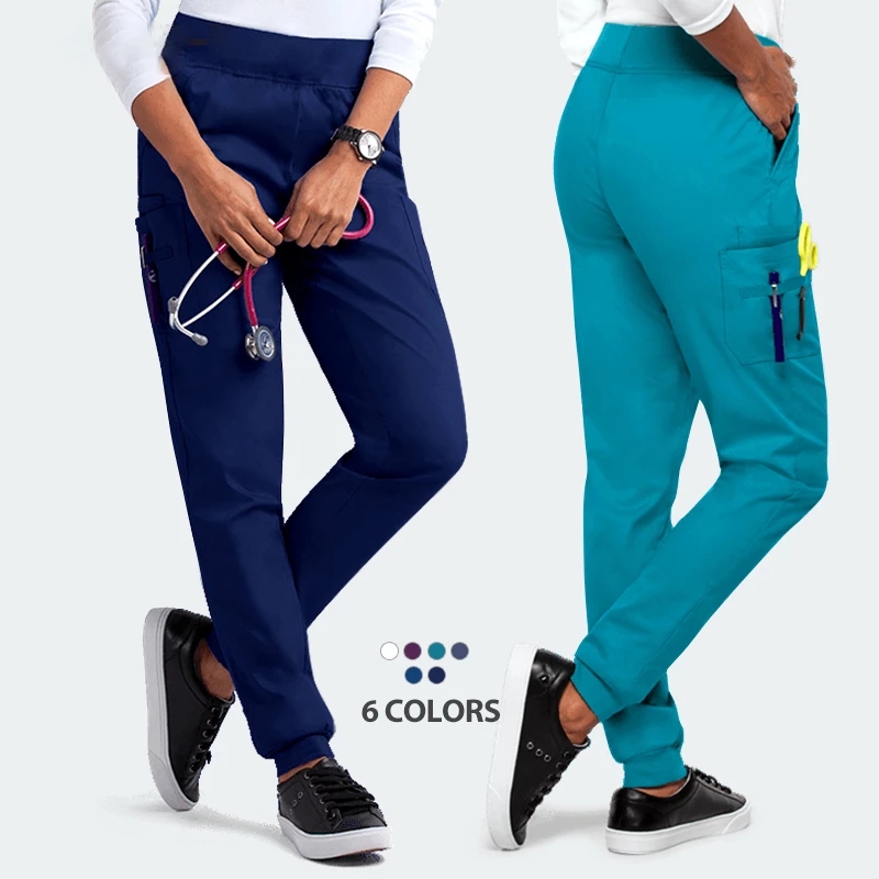 Custom Nurse Uniform Hospital Nursing Pants with Two Slash Pockets