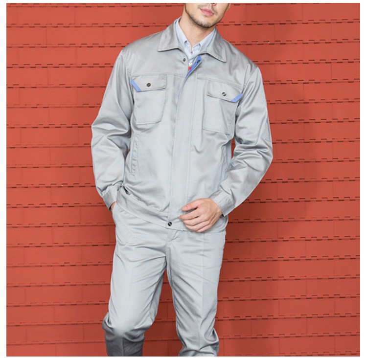 Custom Factory Long Sleeve Solid Color Safety Worker Zipper Front Uniform 