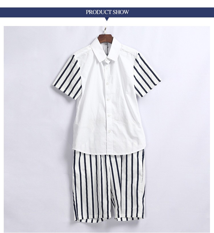 Fashionable Design Girls School Daily Clothes Short Sleeve Stripe Dresses