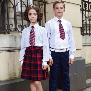 Low MOQ 100% Cotton White School Uniform Shirt for Girl and Boy