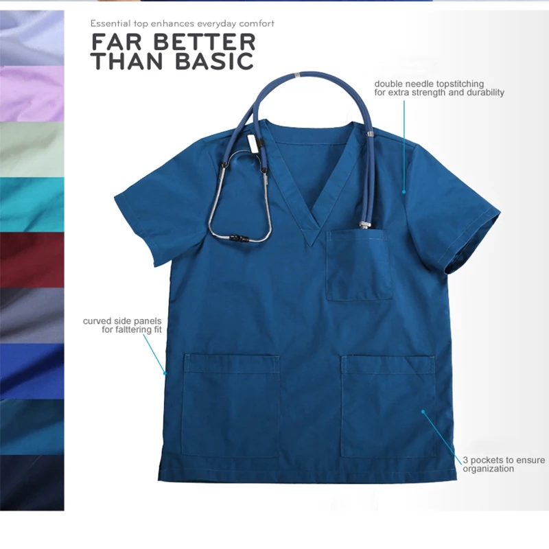 Custom Comfortable Scrub Clothes Set V-neck Medical Uniforms Nursing