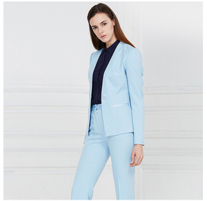 Spring Custom Design Long Sleeve Single Button V-neck Women Suit