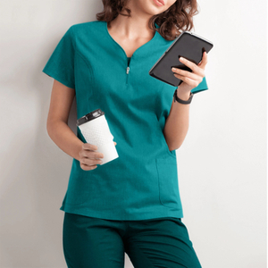 Custom Design Comfortable Comfortable Short Sleeve V-neck Hospital Scrubs Nurse Uniform
