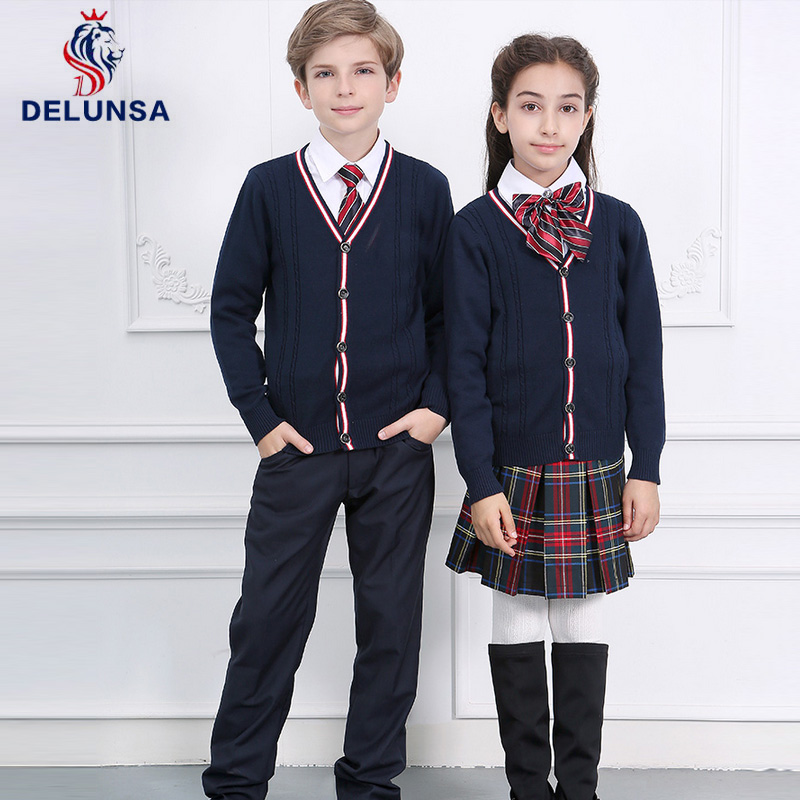 Wholesale Spring Primary School Uniform Sweater Top And Pants