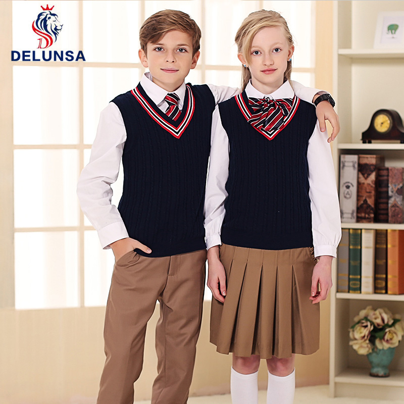 British Boys And Girls School Uniform Shirt And Pants School Sweater & Vest