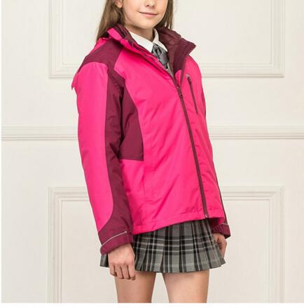 Winter Pink Down Jacket Girls High School Uniform Coat Design