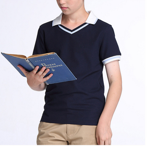 OEM Service Daily Solid Color Boys Short Sleeve School Uniform Polo Shirt