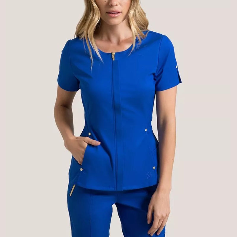 Hospital Working Outfit Suit Hospital Uniforms Zipper Unisex Scrub Clothes Set