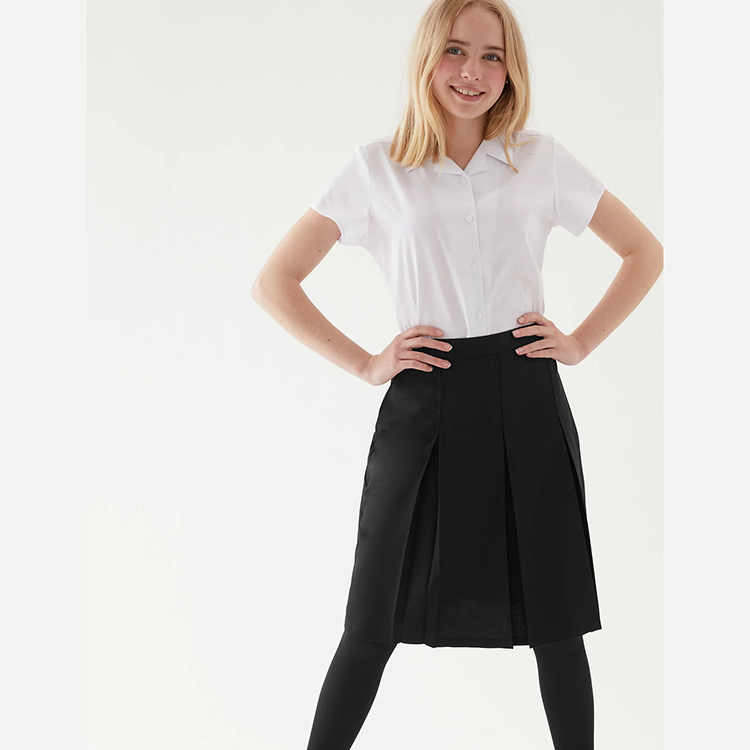 Custom International Winter Fashion School Uniform Black Girls Pleated Skirt