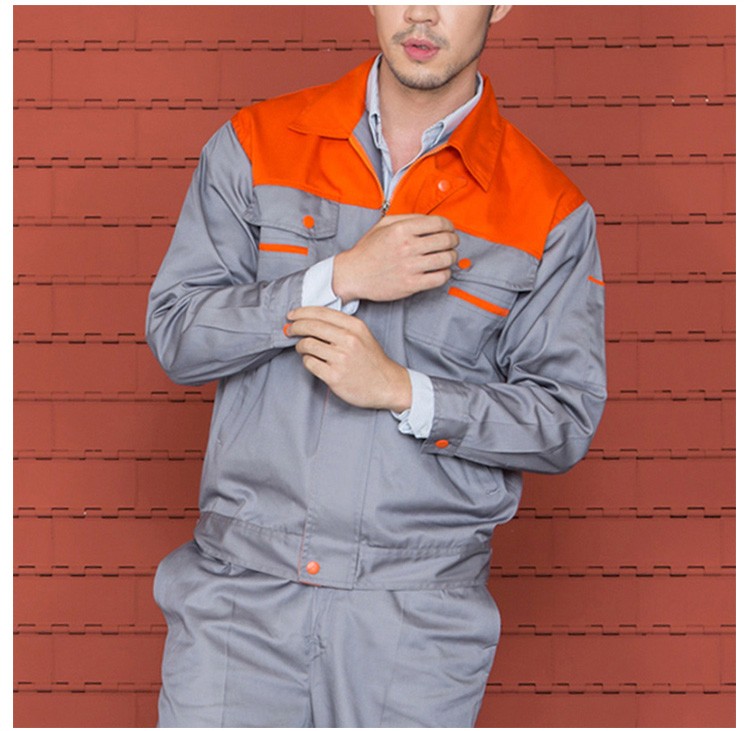 Custom Design Autumn Long Sleeve Zipper Color Combination Factory Uniform